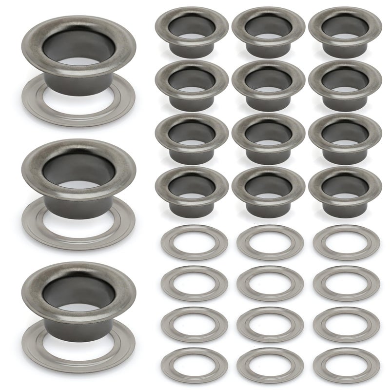 CRAFTMEMORE 3/16" (5MM) Hole Size 100 Sets Gunmetal Black Metal Grommets Eyelets with Washers for Bead Cores, Clothes, Leather, Canvas (Gunmetal) - Image 1
